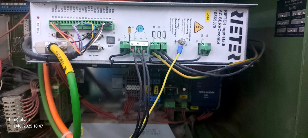 Rieter panosu — sürücü ve bağlantılar